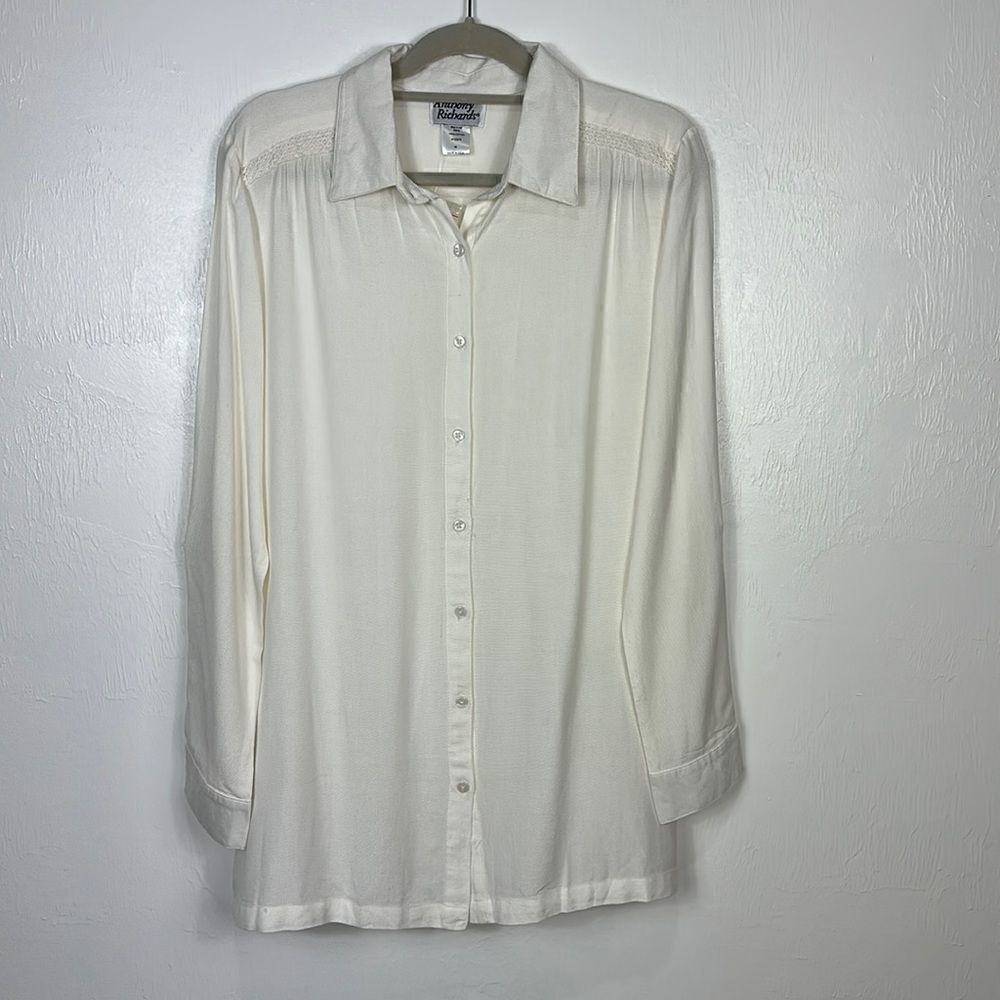 Anthony Richards Grayish White Long Sleeve Button Down Shirt Size 16